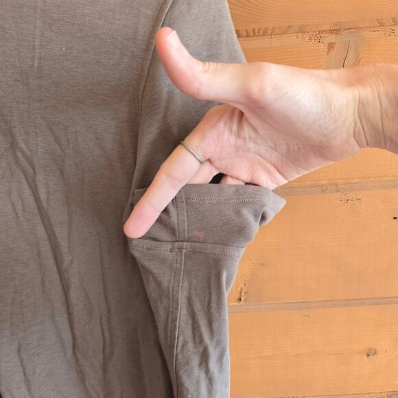 Lululemon Classic Fit Cotton Blend T-Shirt 14 Short Sleeve Boxy Top Nomad Boho - Picture 5 of 8